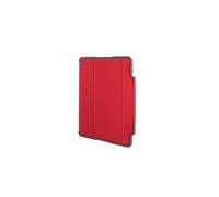 STM Bags Dux Plus Case Étui à Rabat pour Apple iPad Air 10,9" (2022 & 2020) Rouge/Transparent [Support pour Stylo Apple I Militaire Standard I Imperméable I Fonction Support I Wake/Sleep]