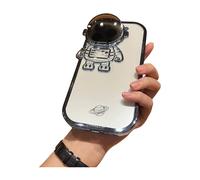 Étui à rabat électroplaqué motif astronaute avec support invisible et paillettes dégradées - Protection d'objectif, compatible avec iPhone