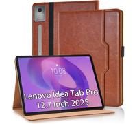 Étui À Rabat En Cuir Synthétique Pour Lenovo Idea Tab Pro 12,7"" 2025 Avec Support De Visionnage Multi-Angle,Poche Et Porte-Crayon-Gris