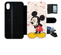 Etui À Rabat Iphone Xr - Disney Mickey Love - Simili-Cuir - Noir