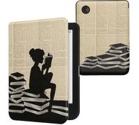 Étui à Rabat - KWMOBILE - Kobo Clara BW/Colour - Cuir synthétique - Noir-Beige - Fermeture magnétique