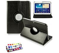 Etui à Rabat "Le Folio Rotatif" Noir pour SAMSUNG GALAXY TAB 3 10.1 de Qualité Supérieure ORIGINAL de MUZZANO - Protection Antichoc ELEGANTE, OPTIMALE et DURABLE au design soigné EXCLUSIF + 1 STYLET et 1 CHIFFON MUZZANO OFFERTS