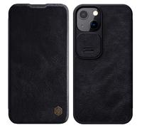 Etui À Rabat Nillkin Qin Noir Iphone 13 Protection Caméra