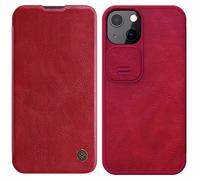 Etui À Rabat Nillkin Qin Rouge Iphone 13 Protection Caméra