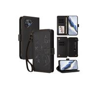 Etui à rabat pour Fairphone 5 , coque portefeuille antichoc avec fermeture éclair, porte-cartes et support intégré, compatible avec Fairphone 5-Noir