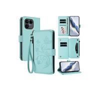 Etui à rabat pour Fairphone 6 , coque portefeuille antichoc avec fermeture éclair, porte-cartes et support intégré, compatible avec Fairphone 6-Vert