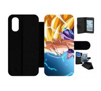 Etui À Rabat Pour Galaxy A01 - Dbz Gt Trunk Super Saiyan 3 Cheveux Long - Simili-Cuir - Noir