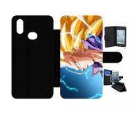 Etui À Rabat Pour Galaxy A10s - Dbz Gt Trunk Super Saiyan 3 Cheveux Long - Simili-Cuir - Noir