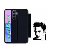 Etui À Rabat Pour Galaxy A15 4g/5g - Portrait Elvis Presley - Simili-Cuir - Noir
