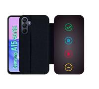 Etui À Rabat Pour Galaxy A15 4g/5g - Rebus I Love Windows And Phone - Simili-Cuir - Noir