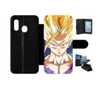Etui À Rabat Pour Galaxy A20e - Dbz San Gohan Super Sayen 2 Ssj2 - Simili-Cuir - Noir
