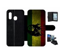 Etui À Rabat Pour Galaxy A20e - Listen To Bob Marley - Simili-Cuir - Noir