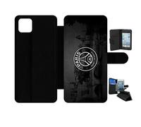 Etui À Rabat Pour Galaxy A22 5g - Psg Paris Saint Germain La Seine - Simili-Cuir - Noir