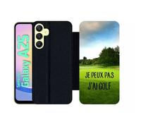 Etui À Rabat Pour Galaxy A25 - Je Peux Pas J Ai Golf Fond Terrain - Simili-Cuir - Noir