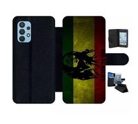 Etui À Rabat Pour Galaxy A32 4g - Listen To Bob Marley - Simili-Cuir - Noir