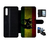 Etui À Rabat Pour Galaxy A50 - Listen To Bob Marley - Simili-Cuir - Noir