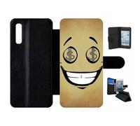 Etui À Rabat Pour Galaxy A50 - Smiley Cupide Dollars - Simili-Cuir - Noir