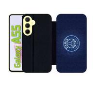 Etui À Rabat Pour Galaxy A55 - Psg Paris Saint Germain - Simili-Cuir - Noir