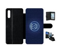 Etui À Rabat Pour Galaxy A70 - Psg Paris Saint Germain - Simili-Cuir - Noir