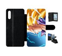 Etui À Rabat Pour Galaxy A70s - Dbz Gt Trunk Super Saiyan 3 Cheveux Long - Simili-Cuir - Noir