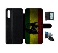 Etui À Rabat Pour Galaxy A70s - Listen To Bob Marley - Simili-Cuir - Noir