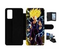 Etui À Rabat Pour Galaxy Note20 5g - Dbz Songohan Super Sayan 2 Face À Cell - Simili-Cuir - Noir