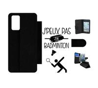 Etui À Rabat Pour Galaxy Note20 5g - J Peux Pas J Ai Badminton 1 - Simili-Cuir - Noir