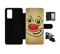 Etui À Rabat Pour Galaxy Note20 5g - Smiley Clown Nez Rouge - Simili-Cuir - Noir