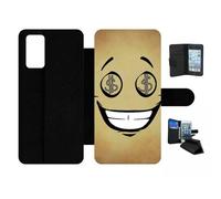 Etui À Rabat Pour Galaxy Note20 5g - Smiley Cupide Dollars - Simili-Cuir - Noir