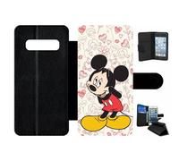 Etui À Rabat Pour Galaxy S10 - Disney Mickey Love - Simili-Cuir - Noir
