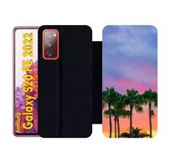 Etui À Rabat Pour Galaxy S20 Fe 2022 - Palmiers Los Angeles - Simili-Cuir - Noir