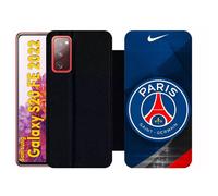 Etui À Rabat Pour Galaxy S20 Fe 2022 - Psg Paris Saint Germain Metalise - Simili-Cuir - Noir