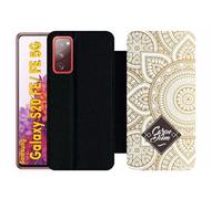 Etui À Rabat Pour Galaxy S20 Fe 5g - Carpe Diem Modif Orient Fond Blanc - Simili-Cuir - Noir