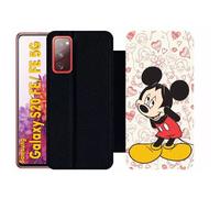 Etui À Rabat Pour Galaxy S20 Fe 5g - Disney Mickey Love - Simili-Cuir - Noir