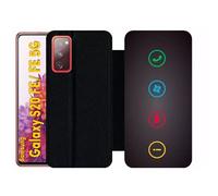 Etui À Rabat Pour Galaxy S20 Fe 5g - Rebus I Love Windows And Phone - Simili-Cuir - Noir