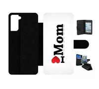Etui À Rabat Pour Galaxy S21+ 5g - I Love You Mom - Simili-Cuir - Noir