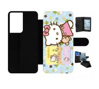 Etui À Rabat Pour Galaxy S21 Ultra 5g - Hello Kitty I Love You - Simili-Cuir - Noir