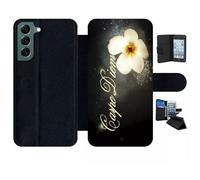 Etui À Rabat Pour Galaxy S22+ 5g - Carpe Diem Fleur - Simili-Cuir - Noir