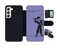Etui À Rabat Pour Galaxy S22 5g - Dbz Futur Trunk Minimalist - Simili-Cuir - Noir