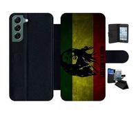 Etui À Rabat Pour Galaxy S22+ 5g - Listen To Bob Marley - Simili-Cuir - Noir