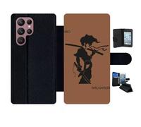Etui À Rabat Pour Galaxy S22 Ultra 5g - Afro Afro Samurai - Simili-Cuir - Noir