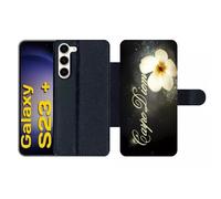 Etui À Rabat Pour Galaxy S23+ - Carpe Diem Fleur - Simili-Cuir - Noir