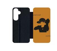 Etui À Rabat Pour Galaxy S24+ - One Piece Monkey D Rufy - Simili-Cuir - Noir