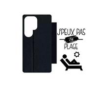 Etui À Rabat Pour Galaxy S24 Ultra - J Peux Pas J Ai Plage 1 - Simili-Cuir - Noir