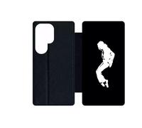 Etui À Rabat Pour Galaxy S24 Ultra - Silhouette Michael Jackson Moonwalk - Simili-Cuir - Noir