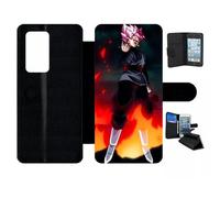 Etui À Rabat Pour Huawei P40 Pro - Dbz Black Goku Crimson Warrior The Flame Of Rebellion - Simili-Cuir - Noir
