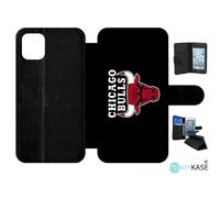 Etui À Rabat Pour Iphone 11 - Chicago Bulls Nba - Simili-Cuir - Noir