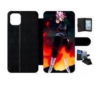 Etui À Rabat Pour Iphone 11 Pro Max - Dbz Black Goku Crimson Warrior The Flame Of Rebellion - Simili-Cuir - Noir