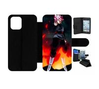 Etui À Rabat Pour Iphone 12 Mini - Dbz Black Goku Crimson Warrior The Flame Of Rebellion - Simili-Cuir - Noir
