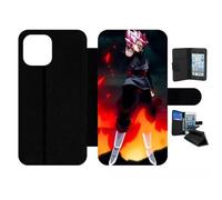 Etui À Rabat Pour Iphone 12 Pro Max - Dbz Black Goku Crimson Warrior The Flame Of Rebellion - Simili-Cuir - Noir